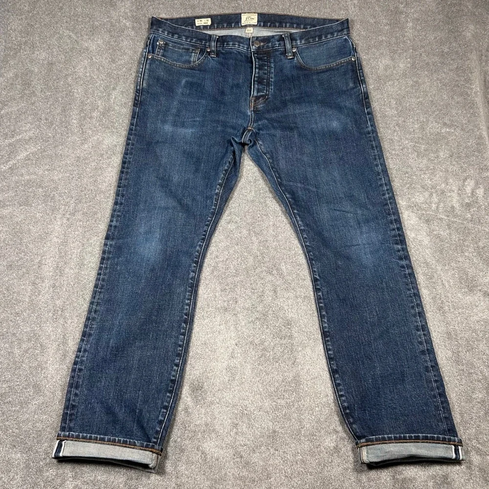 J.Crew 484 Slim Fit Japanese Selvedge Jeans Dark Indigo Men 37x30 BS744 Red Line